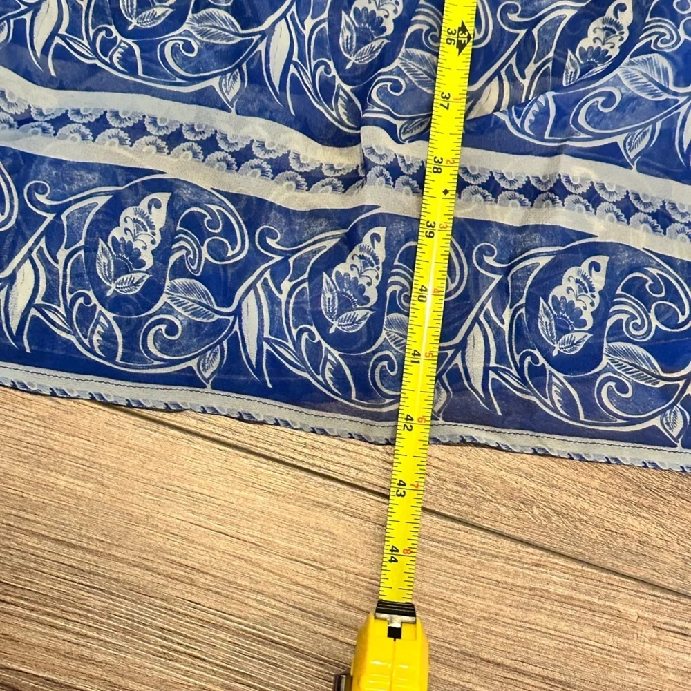 NWOT Anthropologie Love the Label Blue and White Raquel Skirt in Arabesque XS - Picture 8 of 9